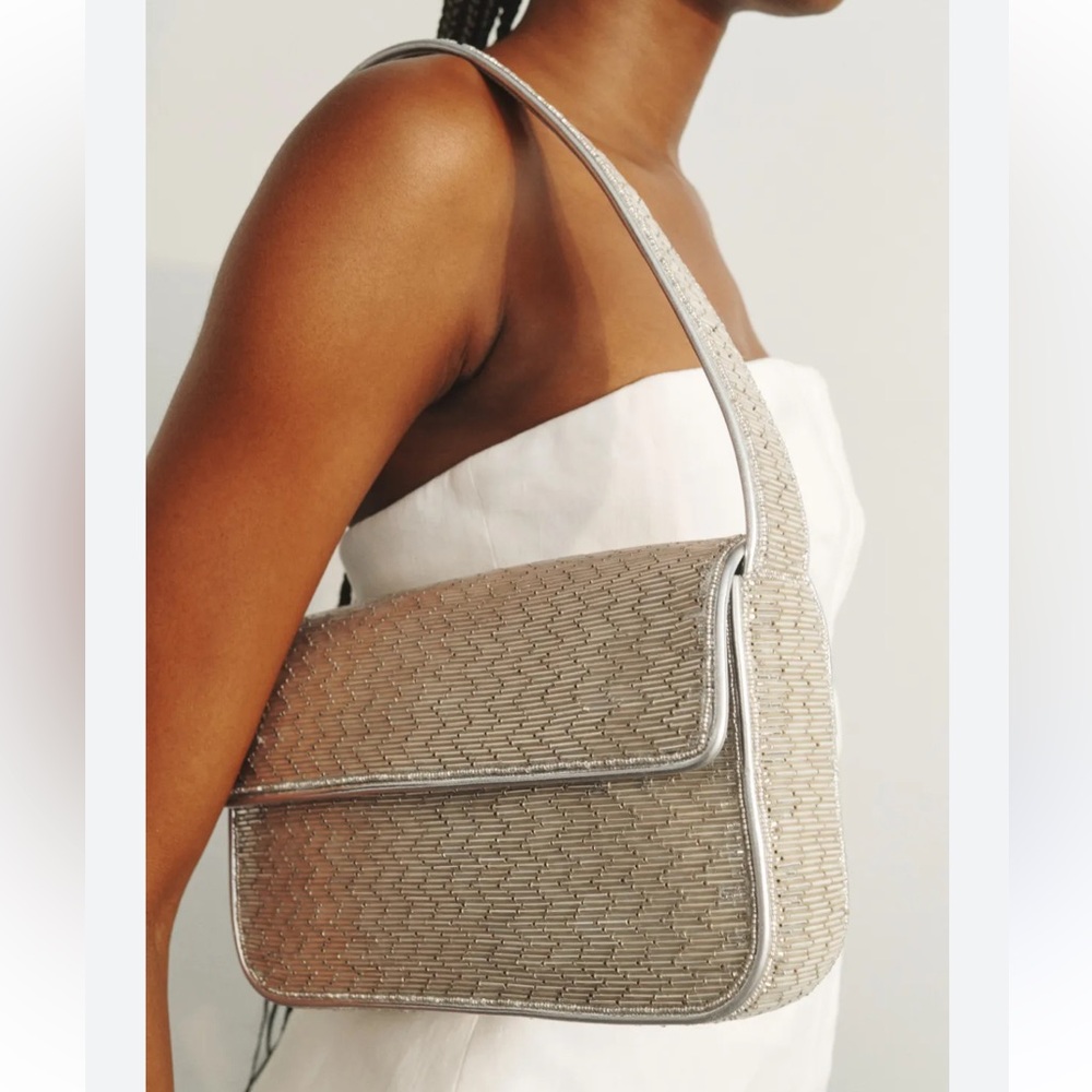 Staud Silver Tommy Bag